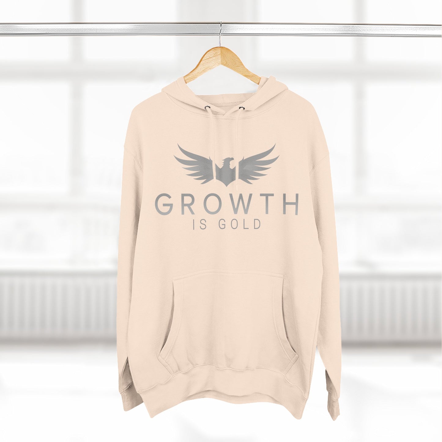 Inspirational Fleece Hoodie - Growth is Gold, Cozy Apparel, Motivational Gift, Unisex Clothing, Perfect for Any Occasion