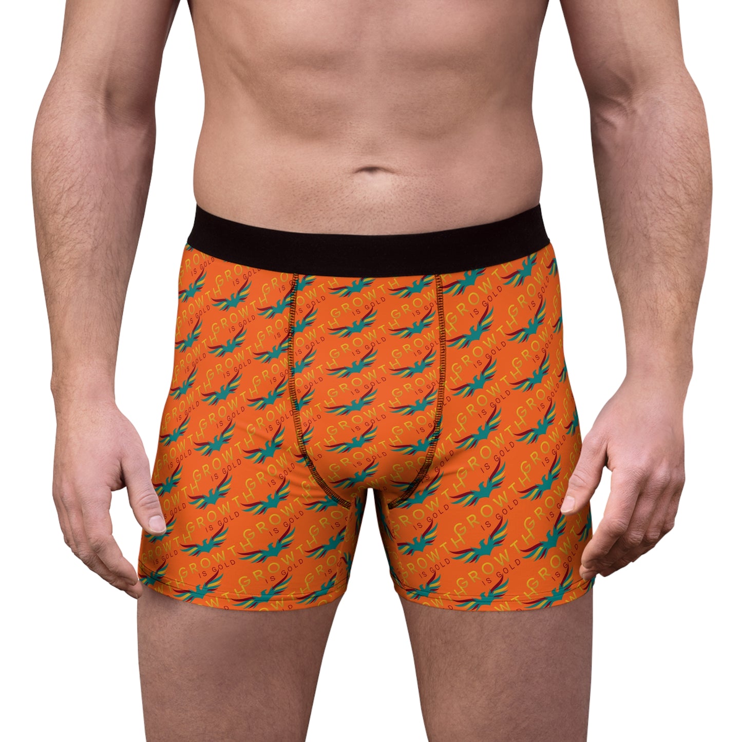 Grow Your Confidence Men's Boxer Briefs, Funny Underwear, Gift for Him, Phoenix Design, Comfortable Everyday Wear, Unique Men's Fashion